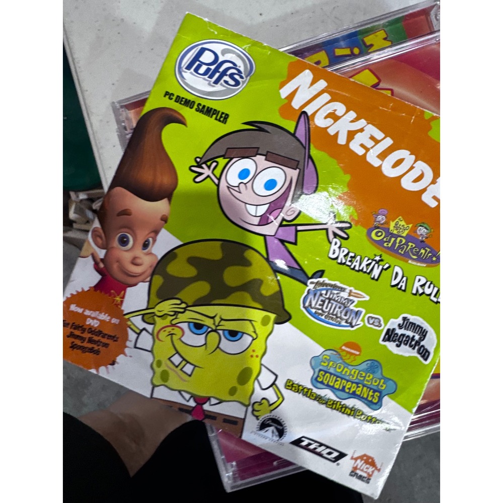 Nickelodeon PC Demo Sampler Puffs SpongeBob Jimmy Neutron CD-ROM
